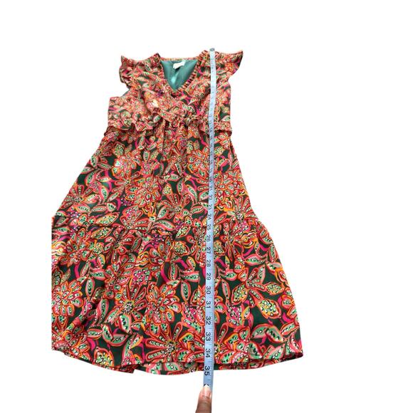 J.Crew Dress Prink Green Dainty V-Neck Ruffle Broomstick Short Sleeve Size 0 - Picture 14 of 14